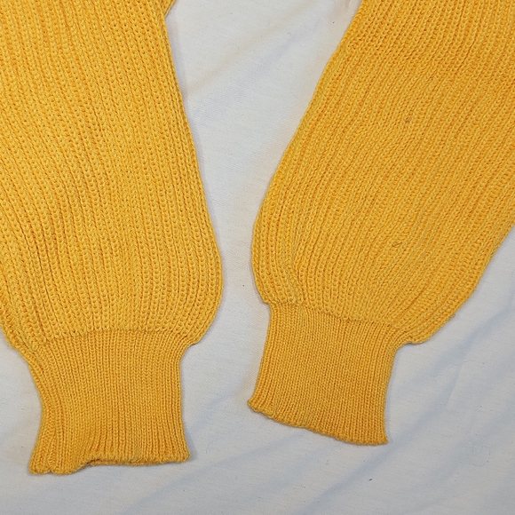 NWT Fox Vintage Yellow Crew Neck Mens Knit Sweater, Medium - Picture 5 of 10